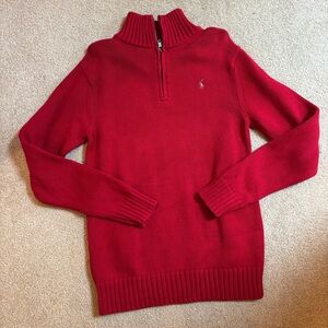Ralph Lauren Red Knit Half-Zip Pullover